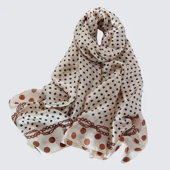 

Ladies SUMMER Silk Scarf point plaid Fashion Brand print Satin long Shawl Scarves Foulard bandana Women beach scarves Wraps
