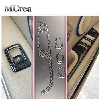 

MCrea Car Styling For BMW E90 For BMW 3 Series E90 3D Stickers Door Windows Lifter Button Armrest Frame Carbon Fiber Accessories