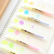 5 шт. Kawaii ручка-маркер милый двухсторонний флуоресцентный маркер аксессуары для офиса школьные принадлежности