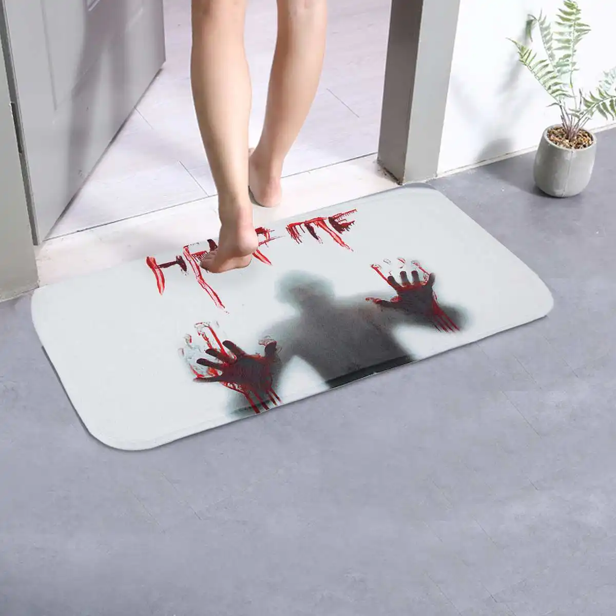 Anti Slip Floor Mats Halloween Design Stair Pad Horrible Doormats Carpet Kitchen Bathroom Parlor Floor Step Mat 66.5x23cm