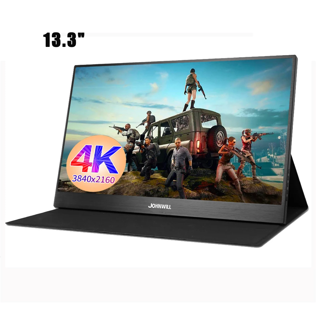 4K Monitor 13.3 inch Portable monitor LCD monitor HDMI gaming monitor DP / Headphone for Mac / PC / Smartphone / PS4