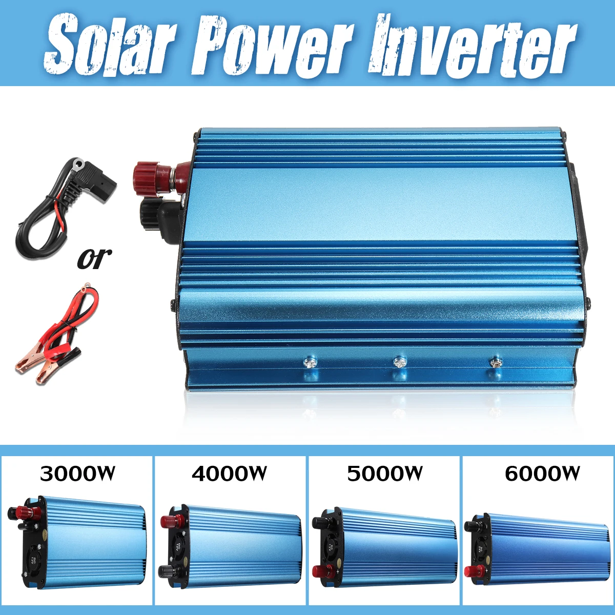

6000W/5000W/4000W/3000W Peak Power Inverter DC 12V/24V/48V/60V To AC 220V Sine Wave Solar Inverter Car Charger Voltage