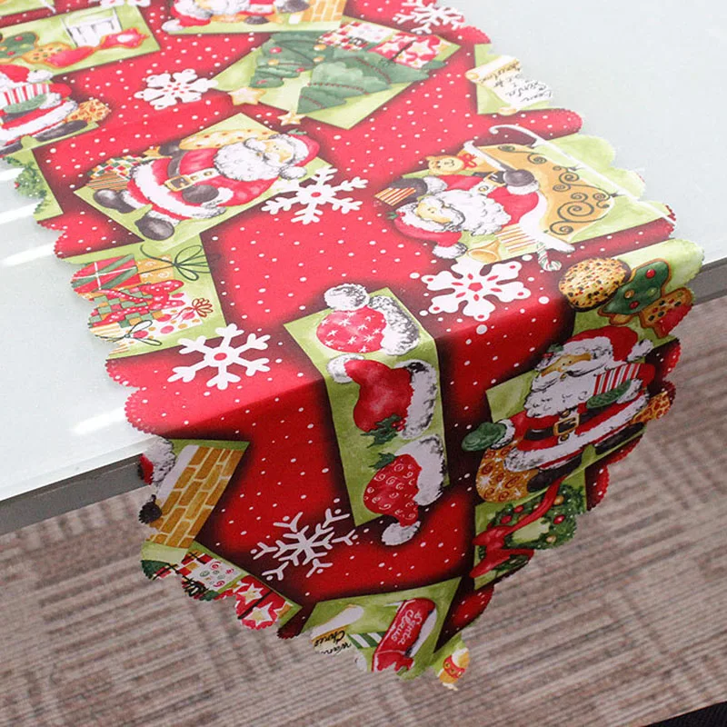 

1pcs Santa Claus Deer Christmas Tree Table Runner Placemats Tablecloth Mat Festival Wedding Xmas Party Banquet Home Decor 62303