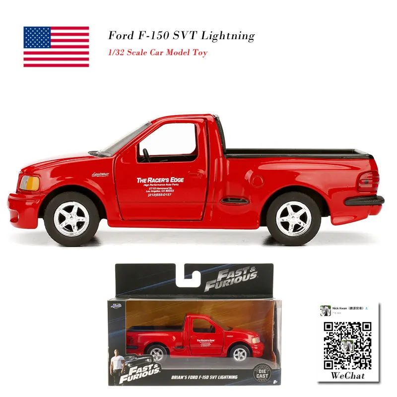 

JADA 1/32 Scale Car Model Toys Fast&Furious Brian's Ford F 150 SVT Lightning Diecast Metal Car Model Toy For Collection,Gift