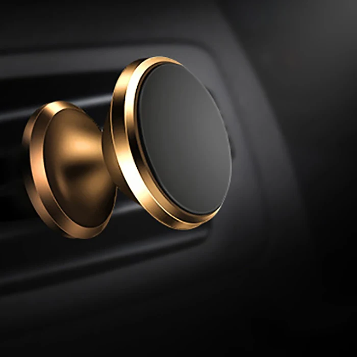 Magnetic Car Phone Holder Automotive Air Vent Mount Cell Phone Stand Magnet Auto Dashboard Smartphone Support Bracket Accessory - Color Name: Air vent-Gold