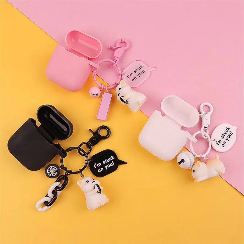 

For Xiaomi AirDots Pro Case with Cute Cartoon keychain accessories Silicone Cases Bluetooth Wireless Earphone Case Charging Box