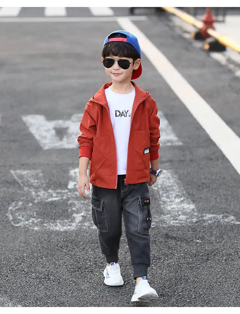 Boys jacket spring and autumn models big children's windbreaker children's baseball uniform boy jacket