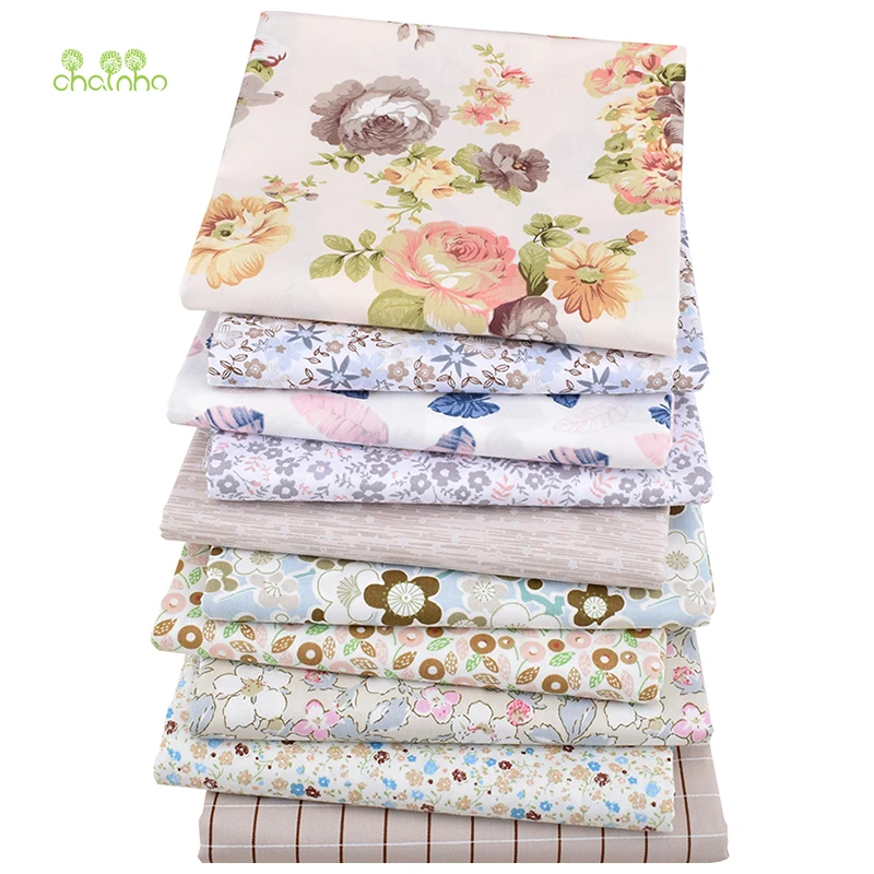 

Chainho,10pcs,Apricot Color Floral Series,Print Twill Cotton Fabric,Patchwork Cloth,DIY Sewing&Quilting Material For Baby&Child