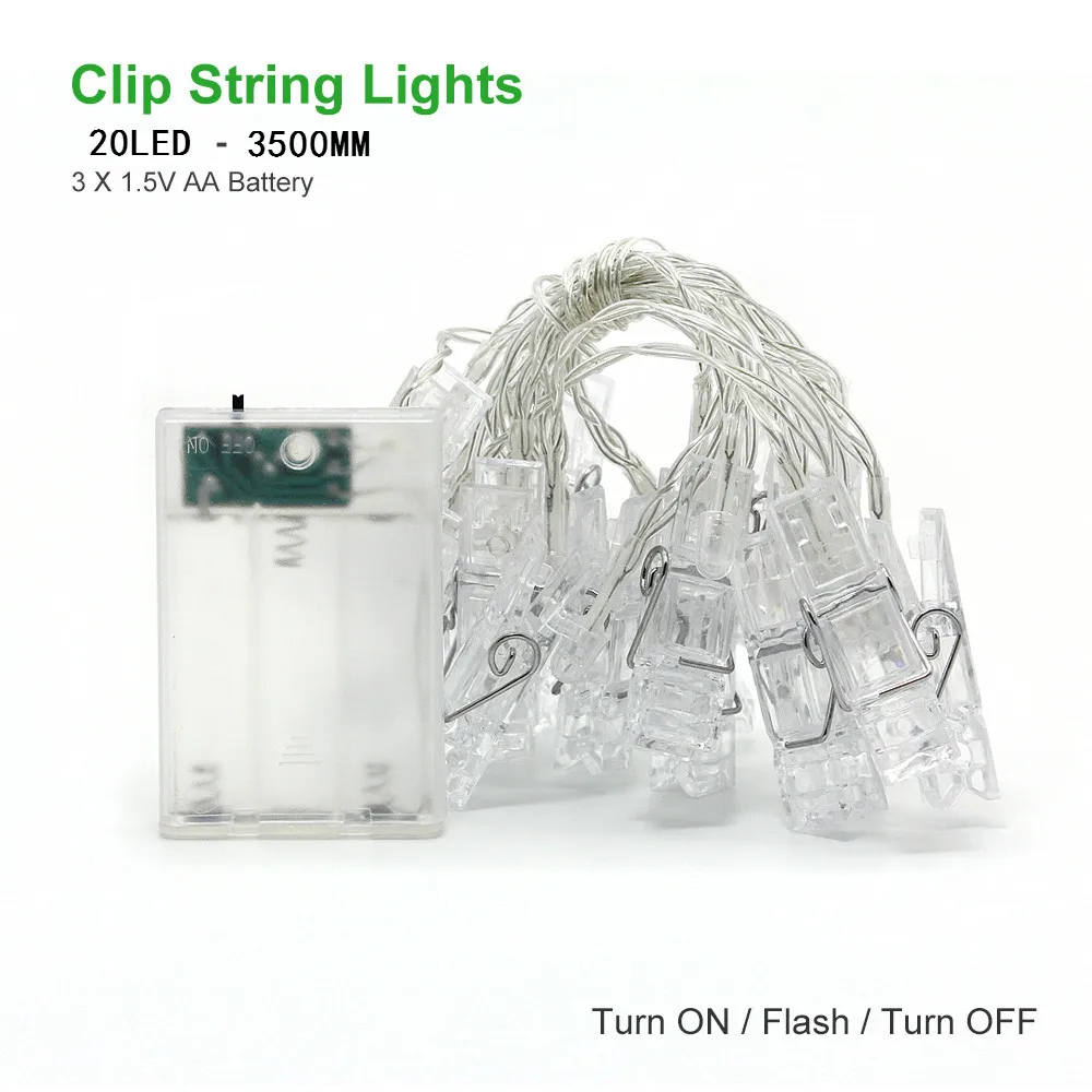 3.5M 20LED Photo Clip Holder LED String lights For Christmas New Year 'Day Party Wedding Home Decoration Fairy lights Battery 3.5M 20LED Photo Clip Holder LED String lights For Christmas New Year 'Day Party Wedding Home Decoration Fairy lights Battery