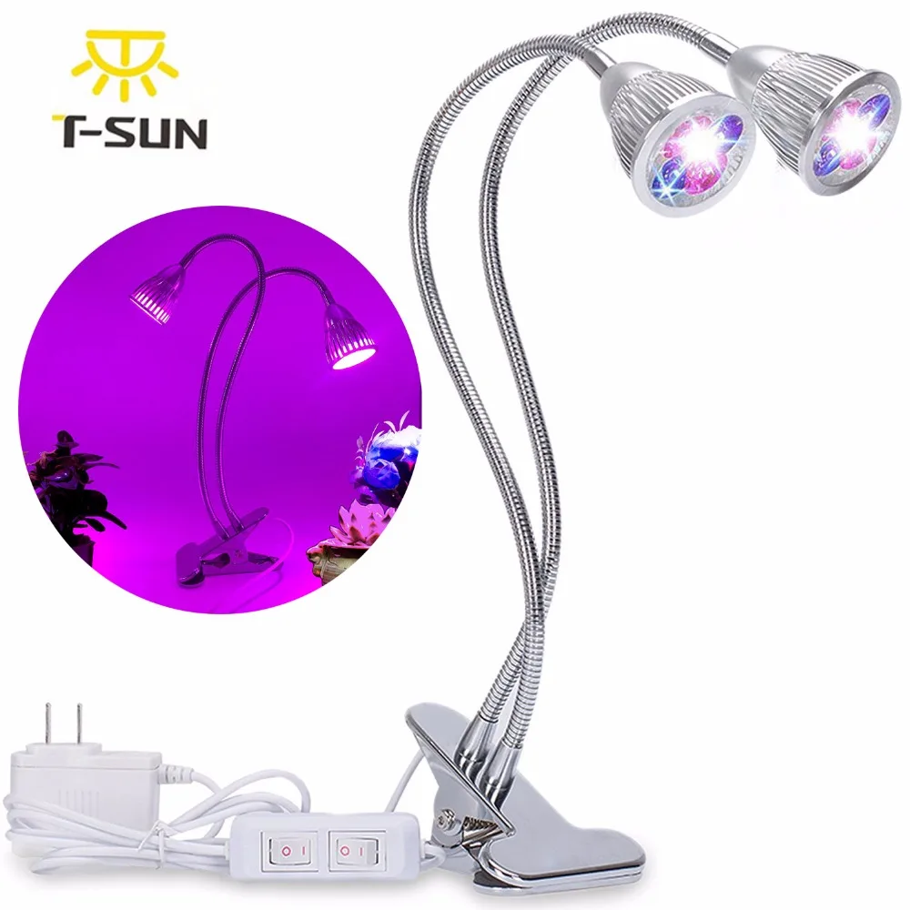 

T-SUNRISE LED Grow Light Dual Head Full Spectrum LED Plant Grow Lamp Double on/off Switch Plant Light for Hydroponics Plant