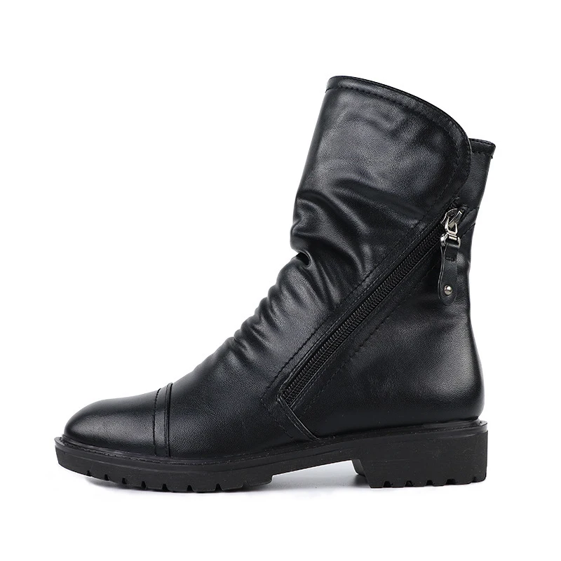 

Women Boots Fashion Leather with Fur Zipper Warm Ladies Short Ankle Boots Female Winter Shoes Women Shoes Footwear CBT1078