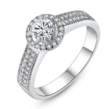 

Fashion luxury round zircon wedding rings Happy light