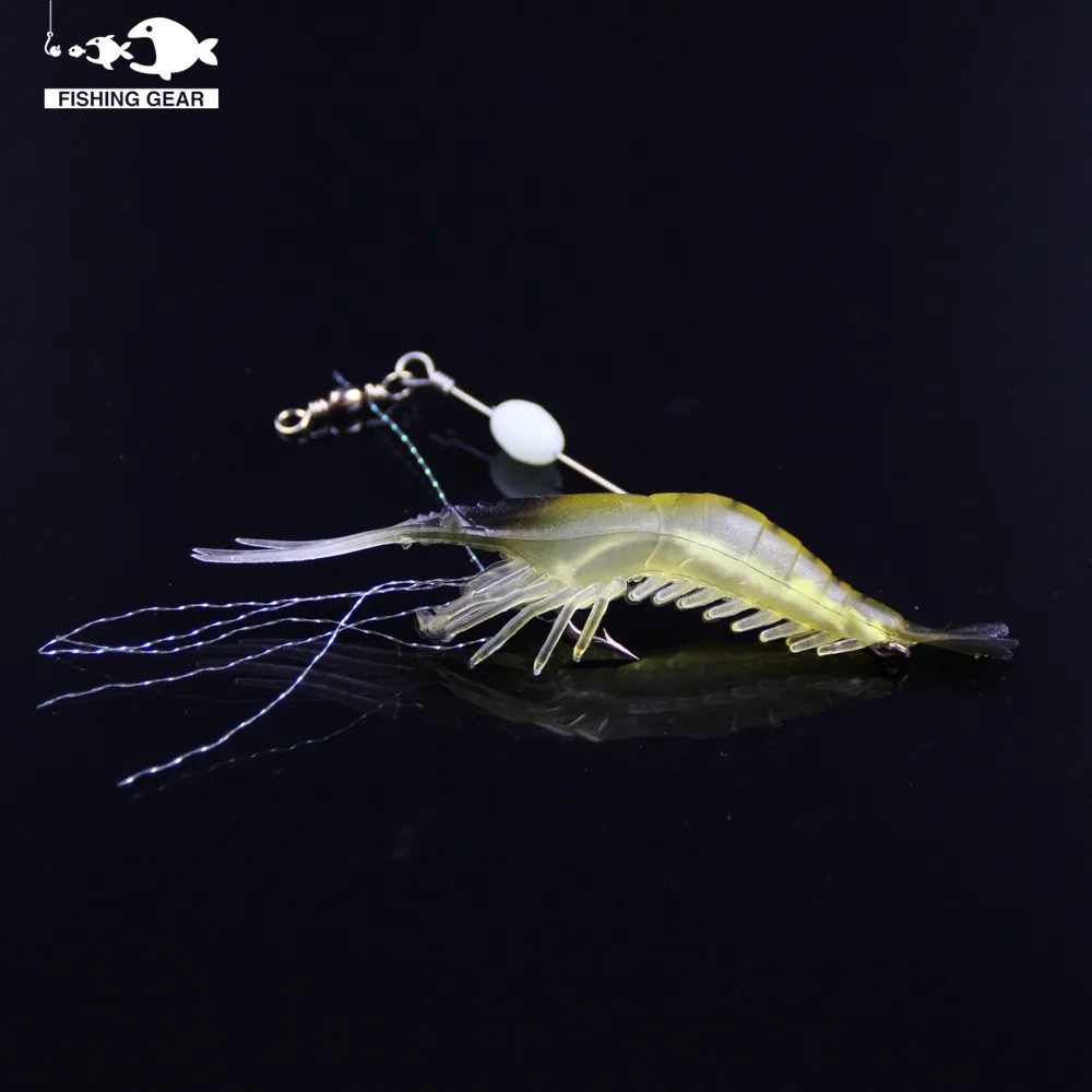 8pcslot 3.9 Inch 6g soft lures isca artifical shrimp lures Soft plastic Silicone Simulation Prawn Shrimp Fishing Lure shap bait  (5)
