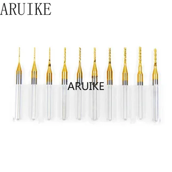 

High quality 10pcs / lot Titanium Nitride Coated Carbide PCB CNC Drill Bits Router 2.0mm
