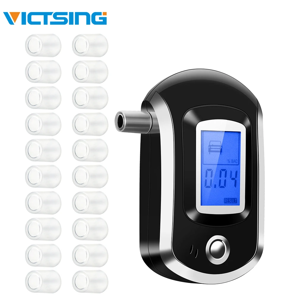 VicTsing الرقمية فاحص نسبة الكحول في النفس الكحول شاشة إل سي دي دقيقة جهاز اختبار شرب الكحوليات في الجسم مع 20 أبواق