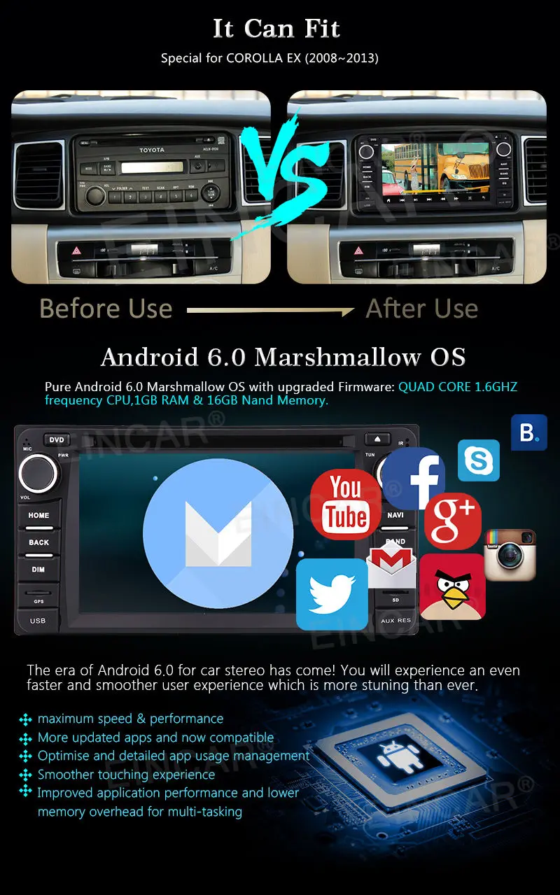 Discount Android6.0 Car Dash DVD Player GPS Navigation Radio Stereo for Toyota Corolla EX 4 Discount Android6.0 Car Dash DVD Player GPS Navigation Radio Stereo for Toyota Corolla EX 4