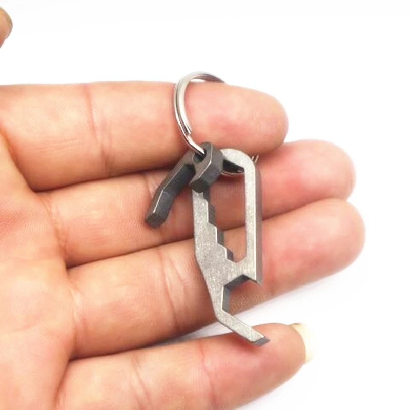 

1PC Titanium Alloy Mini Opener Screwdriver Wrench Set Keychain Key Ring Lightweight EDC Portable Pocket Multi-tool