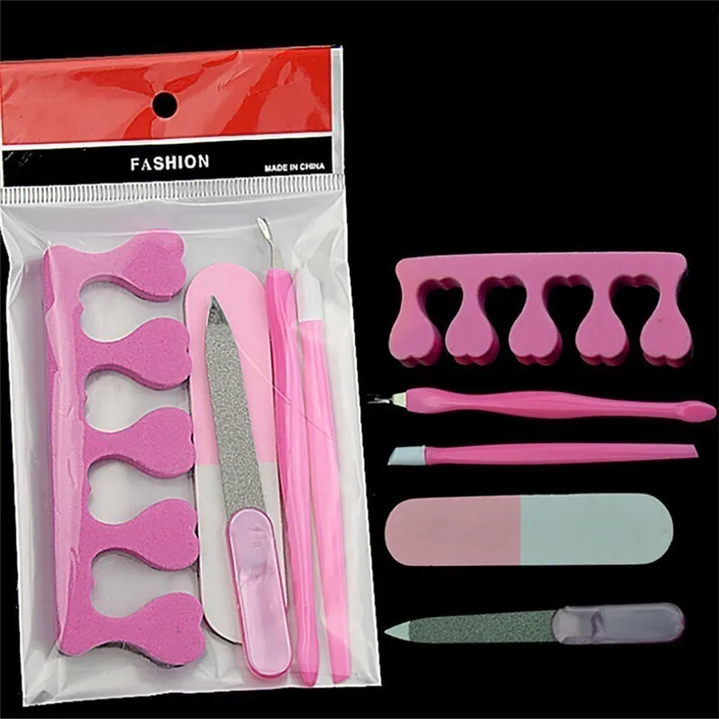 

NEW 5pcs/Set Nail Files Dead Skin Fork Durable Buffing Grit Sand Fing Nail Art Tool Accessories Sanding File Nail Art Tools
