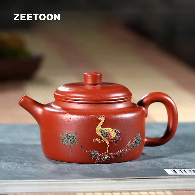 230cc De Zhong Pot Authentic Yixing Teapot Chinese Health Care Purple
