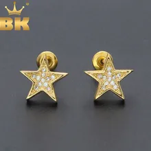 Новая мода изысканная Дизайн красивый браслет с кристаллами циркония Micro проложили звезды Форма Для женщин Шарм Стад Серьги посеребренные ювелирные изделия