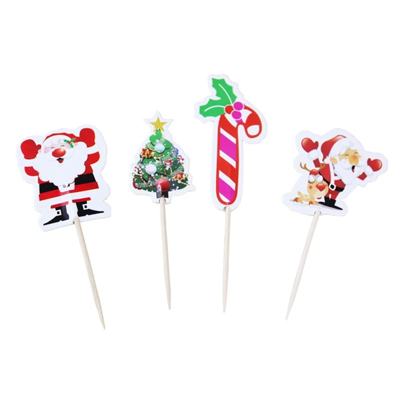 

24Pcs Christmas Tree Old Man Cake Decoration Christmas New Year Party Decoration Christmas Decorations for Home