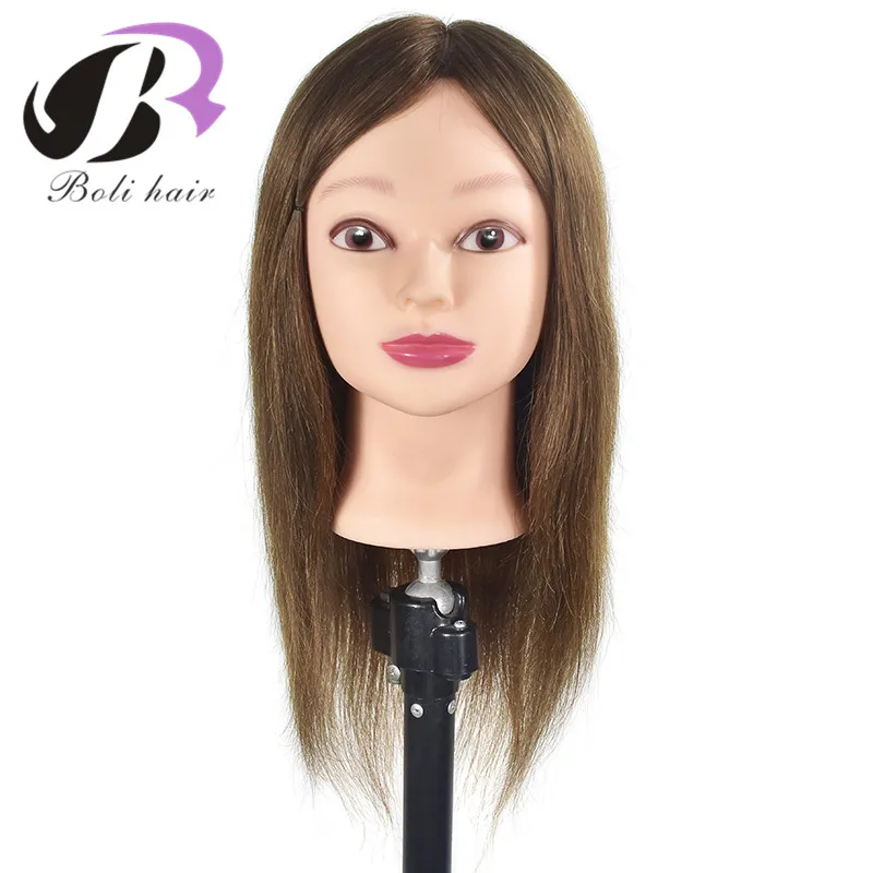 100 Human Hair Mannequin Head Hairdressing Hair Training Head