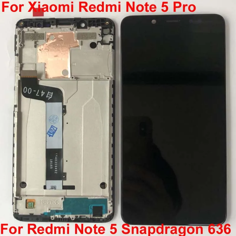 Белый/черный для Xiaomi Redmi Note 5/Note 5 Pro MEG7S ЖК-дисплей+ кодирующий преобразователь сенсорного экрана в сборе с рамкой