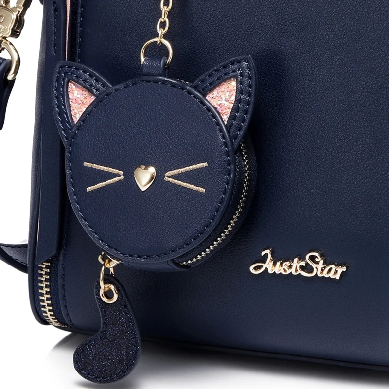 BEAU-Just Star кожаная сумка дамская вышитая Сумочка с кошкой дамская сумочка с кисточками прошитая Повседневная сумка-мессенджер