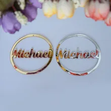 10 штук 8 см 5 см Персонализированная круглая круглый акрил бирки на заказ имя зеркало метки вечерние подарки для гостей автомобиль Висячие