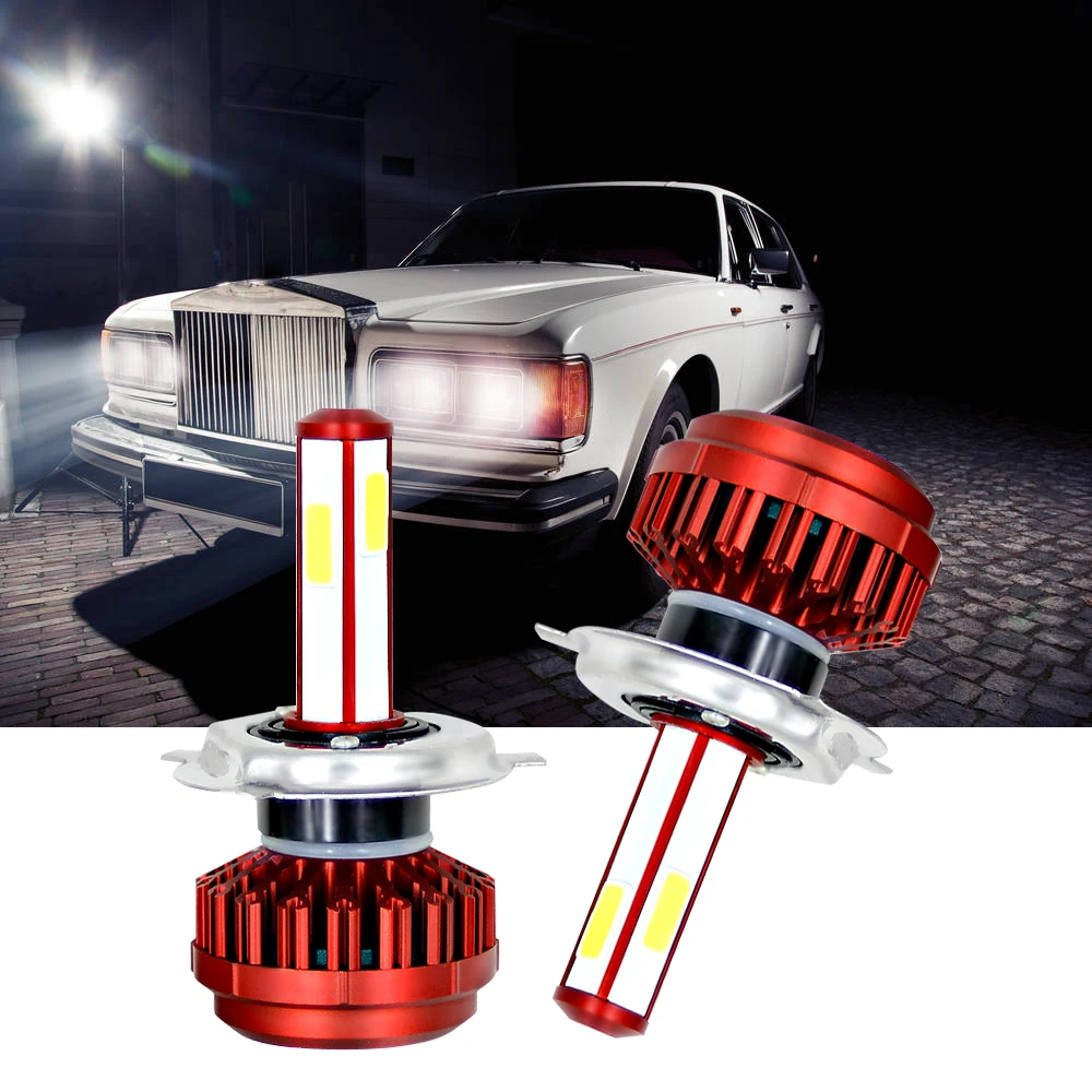 1 Pair Car Headlight Super Bright DC 9 36V COB LED Auto Headlamp H4 H7