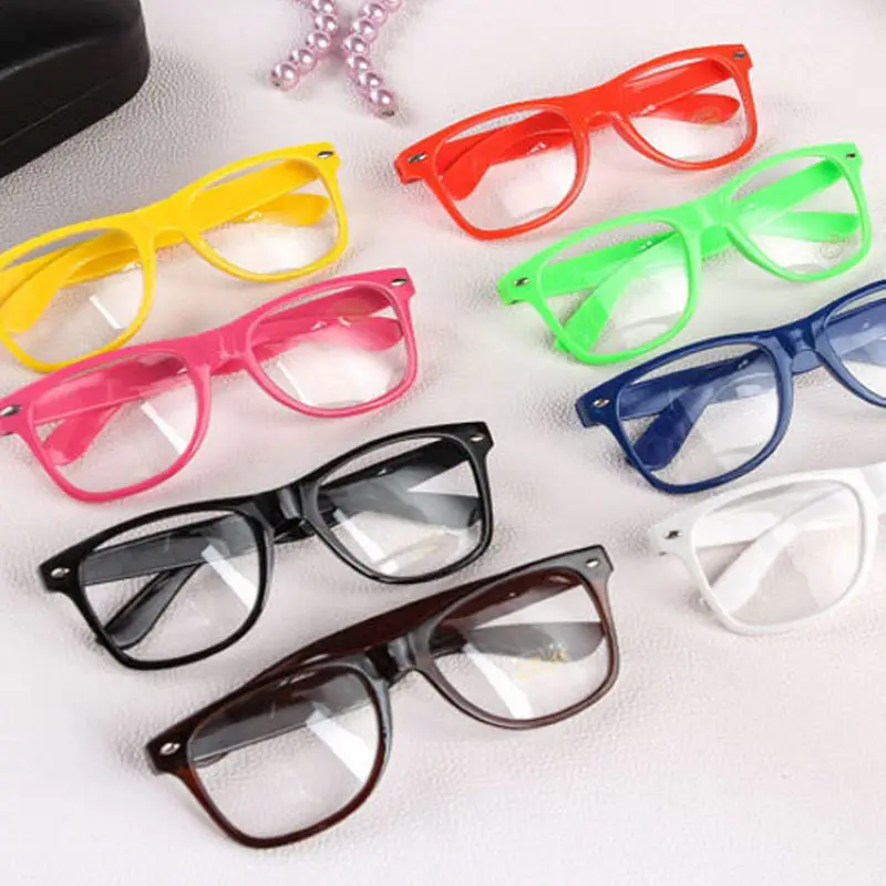 

Mayitr 1pc Fashion Nerd Clear Glasses Clear Lens Geek Glasses Plain Mirror Full frame Eyeglasses Eyewear 16 Colors