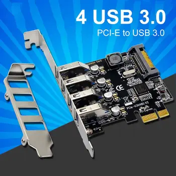 

5Gbps Universal Computer Case 4 Ports PCI-E to USB 3.0 Expansion Adapter Card HOT