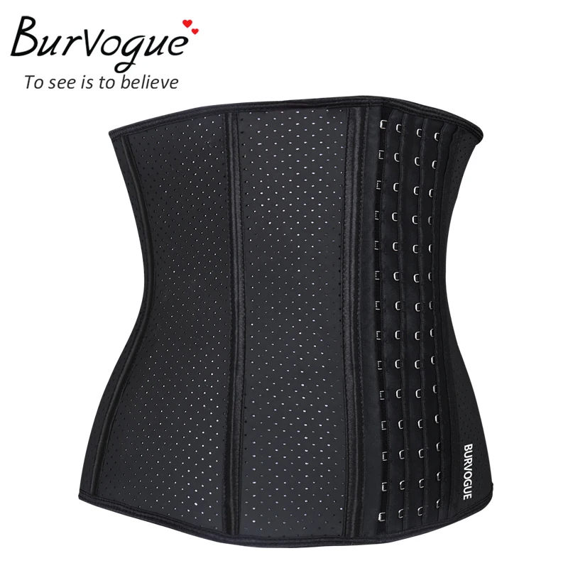 9 Steel Bones Women Waist Trainer Underbust Waist Corset Slimming Breathable Workout Girdles Latex Corset