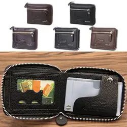 THINKTHENDO Новый Дизайн Multi-function искусственная кожа мини-кошелек ID Card ключница ZipperTwo-Fold Ретро ПУ кошелек сумка