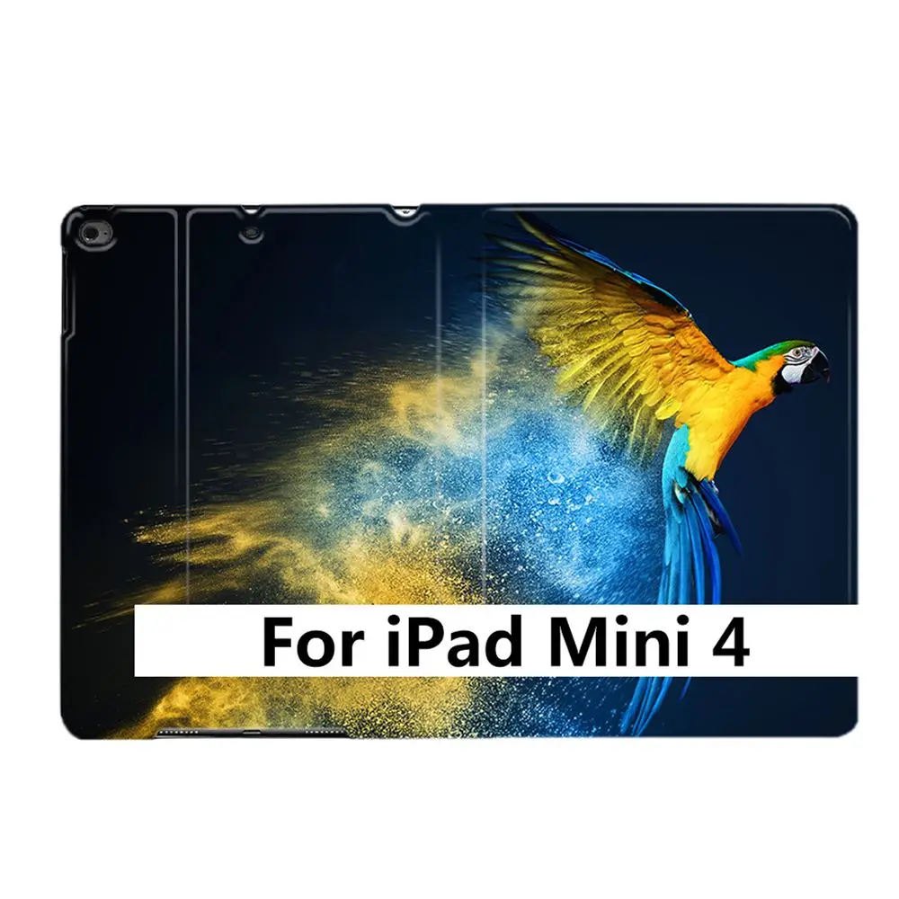 For iPad Mini 4 Красивый чехол-подставка для iPad Air 2 3 9," 56 7th 10,2" 10," " PRO Mini 4 5 с изображением животного летающего попугая из искусственной кожи - Цвет: For iPad Mini 4