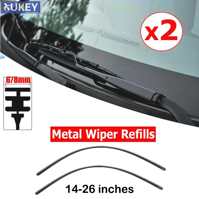 

1 Pair Universal Car Metal Stents Wiper Blade Refill Natural Rubber Auto Car Soft Windshield Windscreen Wipers strips Refills