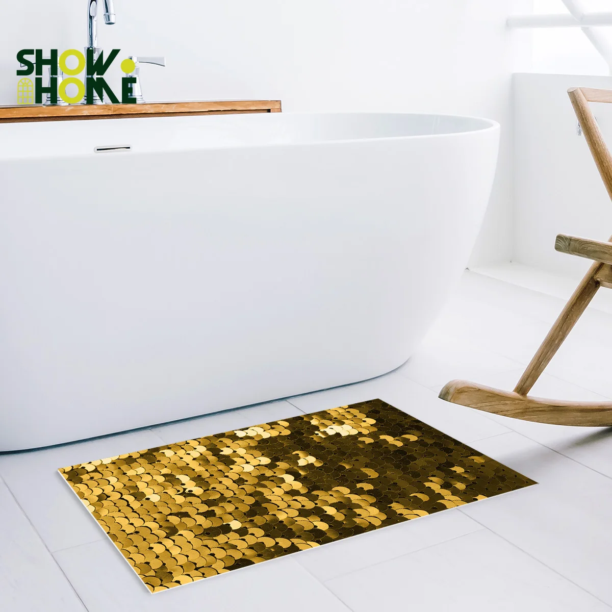 Showhome золотые блестки для танцев вечеринки занавески душа комплекты ванной с