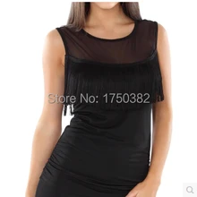 Латинский Танцевальный костюм старший Сексуальная кисточкой спандекс латинские танцы топ без рукавов для женщин Латинской Танцевальный костюм Топ 5 видов цветов