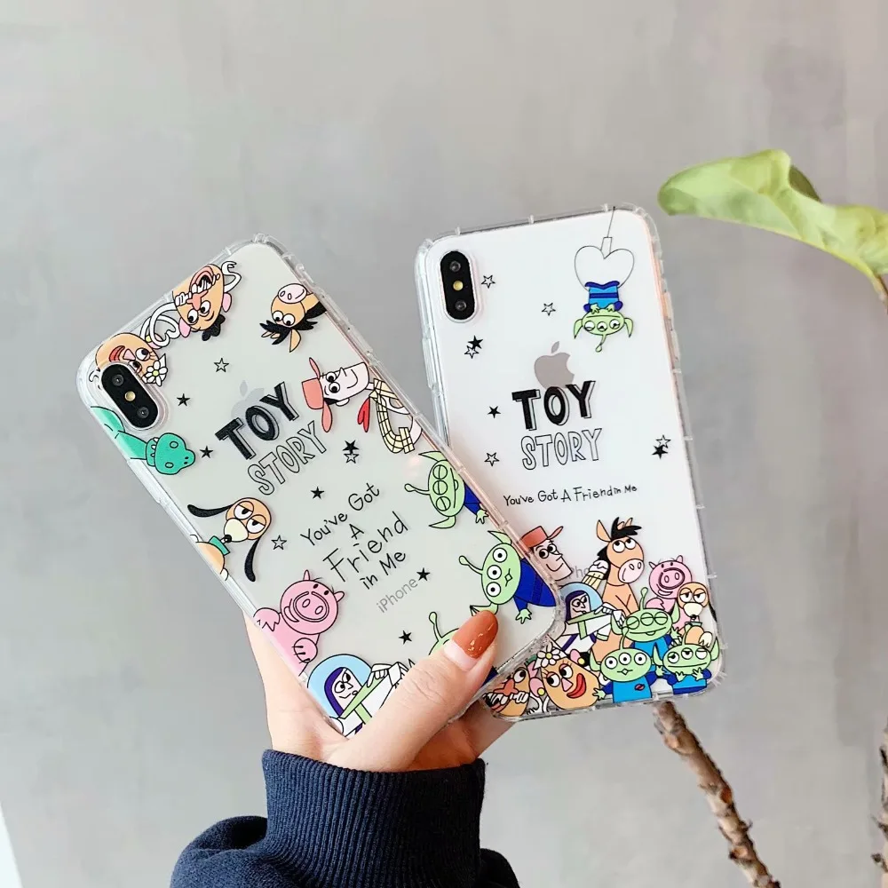 

ORYKSZ Cartoon Transparent Silicon Phone Case For iPhone 6 6s 8 X XS MAX XR Cover For iPhone 7 Shockproof Clear Soft TPU Fundas