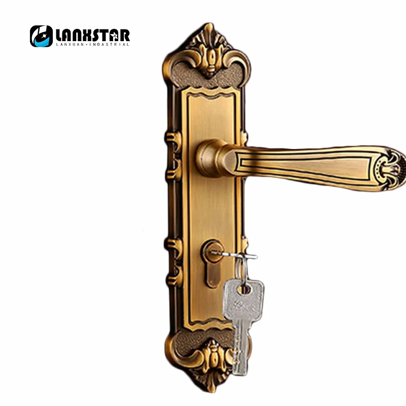 Us 45 78 7 Off Direct Supply New Zinc Alloy Handle Lock Indoor Met Locker Brass Lockset Solid Wood Interior Double Lock Tongues Door Locks In Locks
