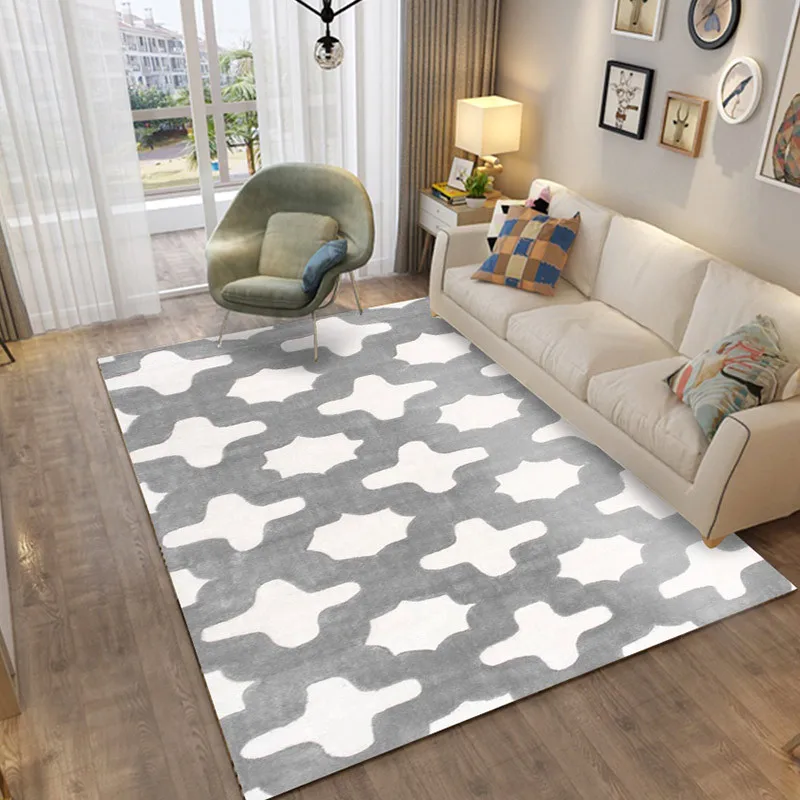 

Honlaker Modern Living Room Large Carpet Simple Geometric Pattern Decorative Floor Mat Coffee Table Rug Non-slip Bedroom Carpet
