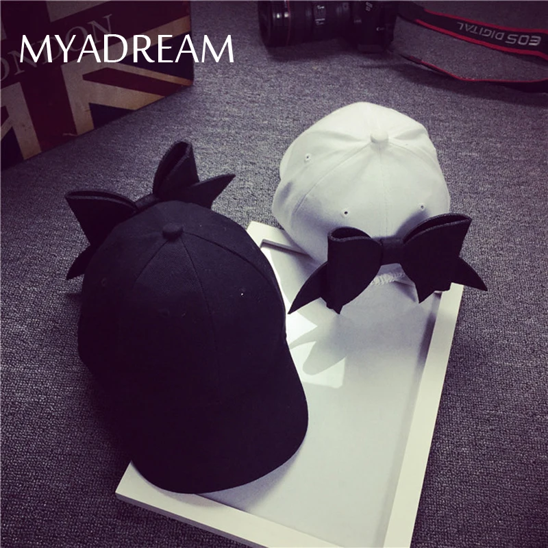 

MYADREAM Novelty Large Boknot Baseball Cap Women Sweet Fitted Caps Bone Feminino 6 Panel Baseball Hat Gorras Fashion Accessories