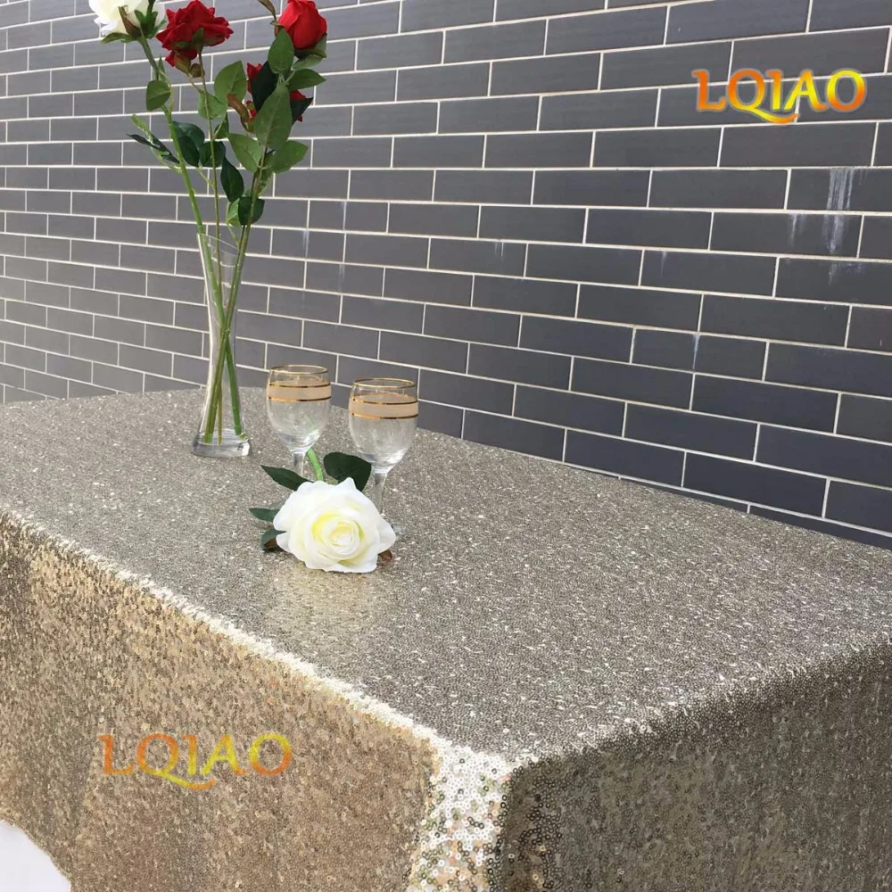 Light Gold sequin tablecloth-012
