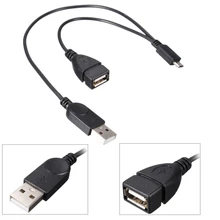 High Quality Micro USB Male To USB Female Host OTG Adapter Cable Cord Y Splitter Black For Samsung High Quality Micro USB Male To USB Female Host OTG Adapter Cable Cord Y Splitter Black For Samsung