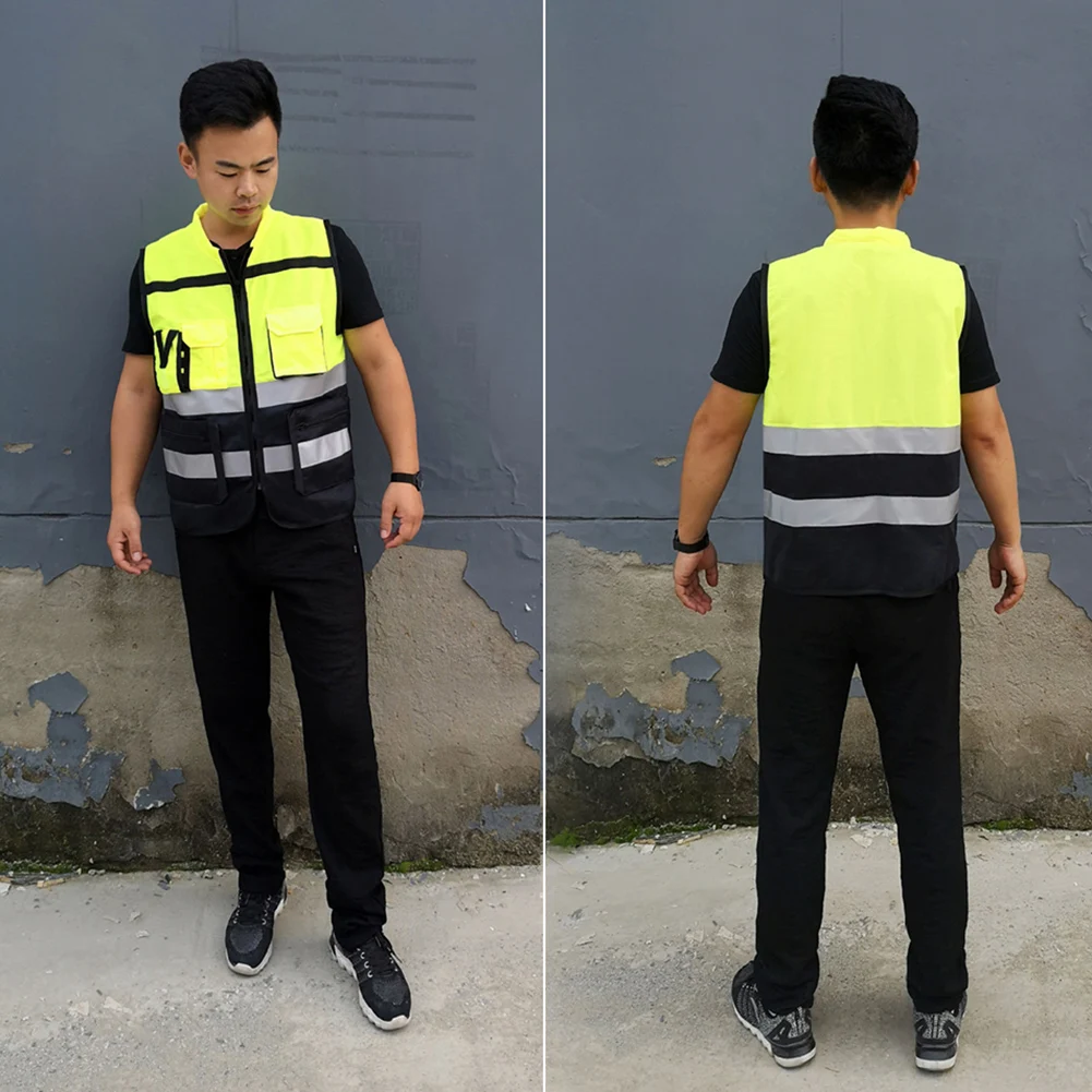 L/XL/2XL велосипедные жилеты высокая видимость жилет безопасности Светоотражающая куртка для водителя Ночная безопасность жилет с карманами