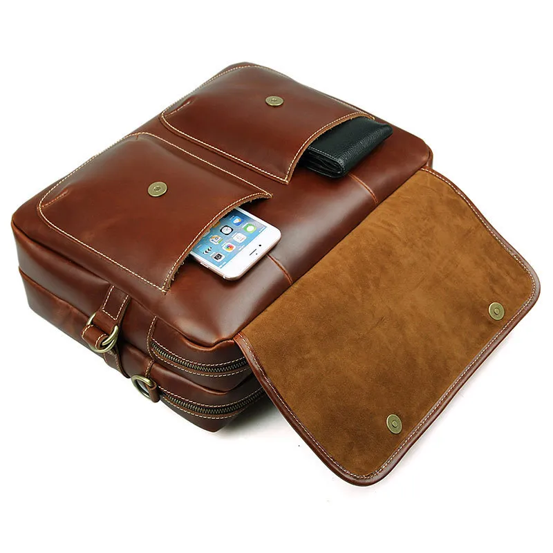 Большое пространство два слоя Пояса из натуральной кожи Для мужчин Бизнес сумка мужской Портфели выходные поездку работы сумка для ноутбука Tote PR087085