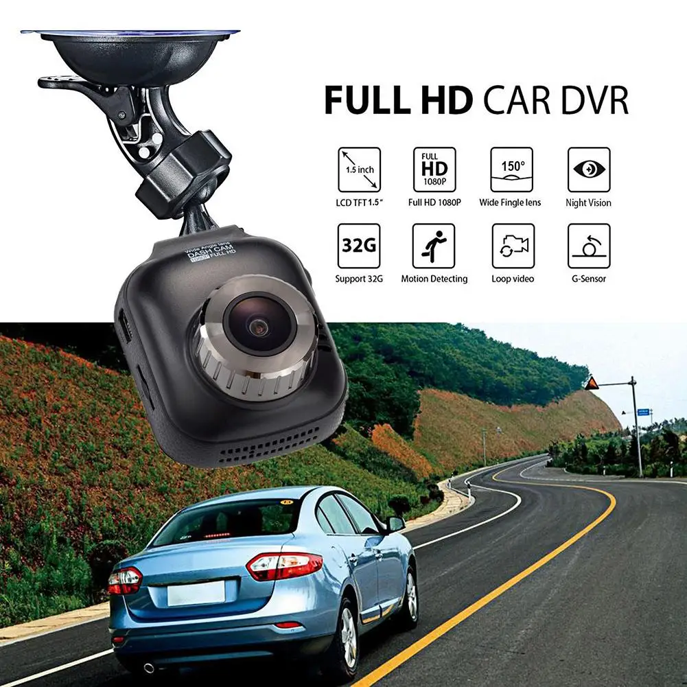 1080p 1,5 Дюймовый ЖК-экран Dash Cam Dashboard камера для вождения видеомагнитофон с увеличенным динамическим диапазоном ночного видения циклическая запись режим парковки g-сенсор