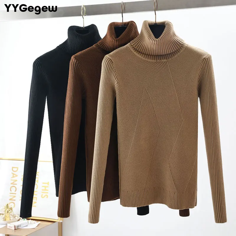 

High Quality New Autumn Winter Turtleneck Pullover Sweater Women warm thick sweater Solid basic Sweater Female long sleeve