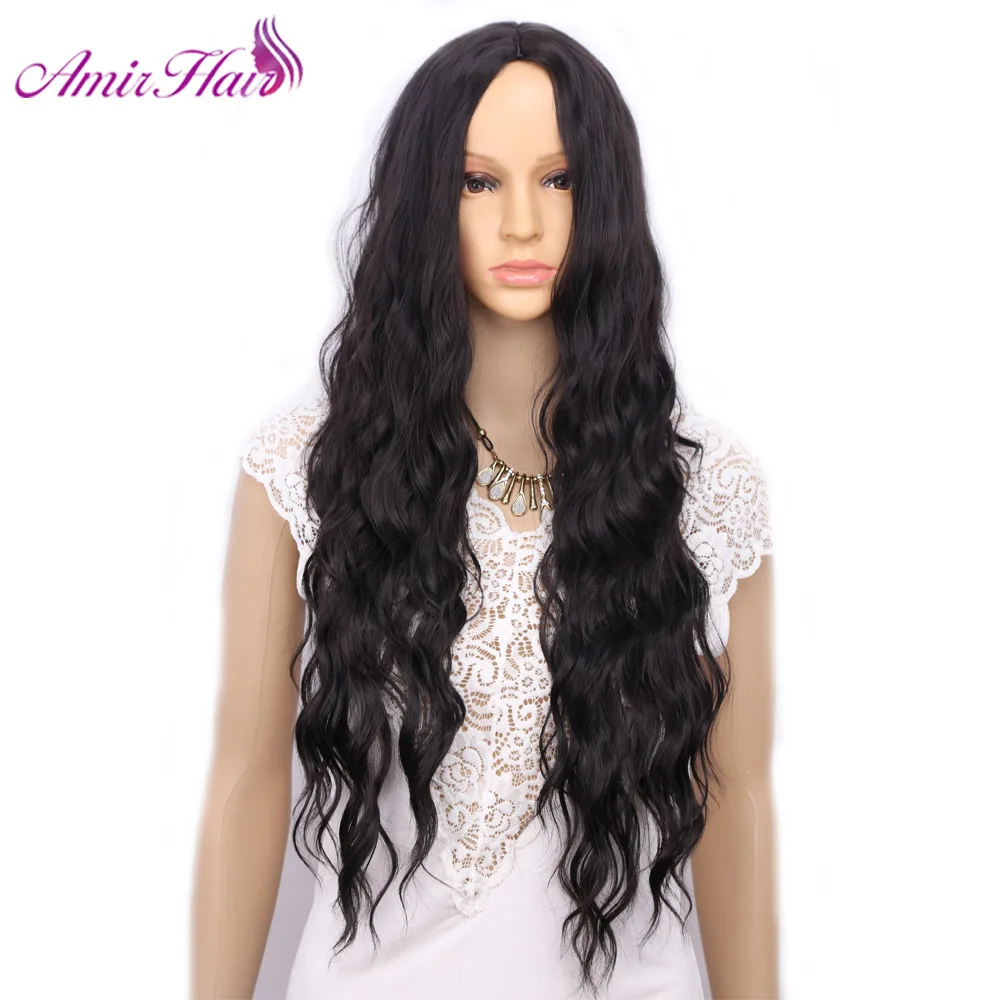 

Amir Natural Loose Deep Soft Long Black Brown Red Wig Synthetic Hair Heat Resistant Fiber Wigs For Women Middle Part Cosplay wig