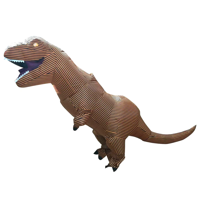 T-REX костюмы для взрослых коричневая полоса динозавр надувная Одежда Косплей Одежда Рождественская вечеринка нарядное платье юрские мировые игрушки